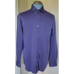 Robert‎ Graham Mens Baumwolle Purple Strip Long Sleeve Print Shirt Sz 41 16 Neck